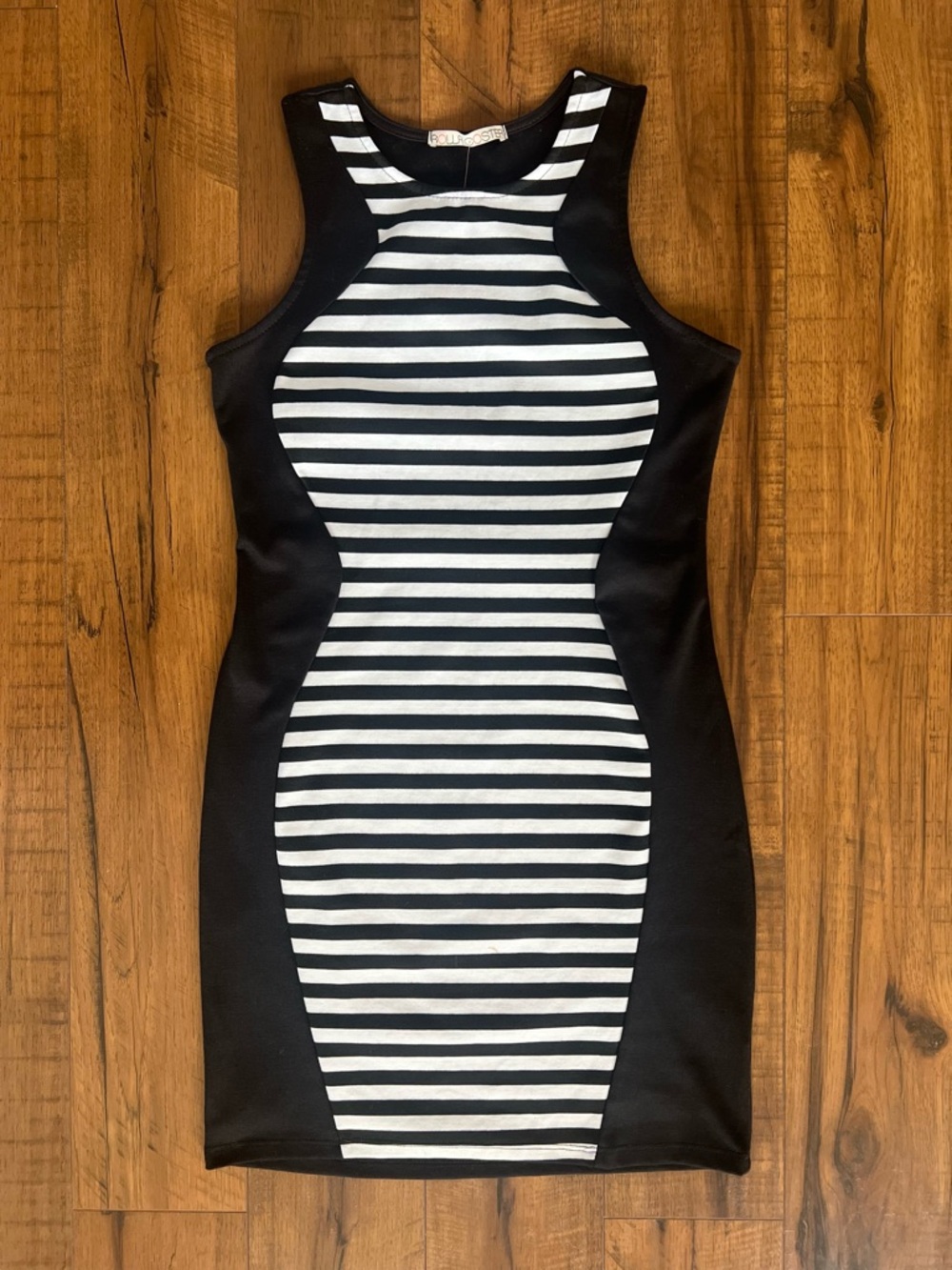 NWT Rolla Coster Striped Bodycon Dress Y2K